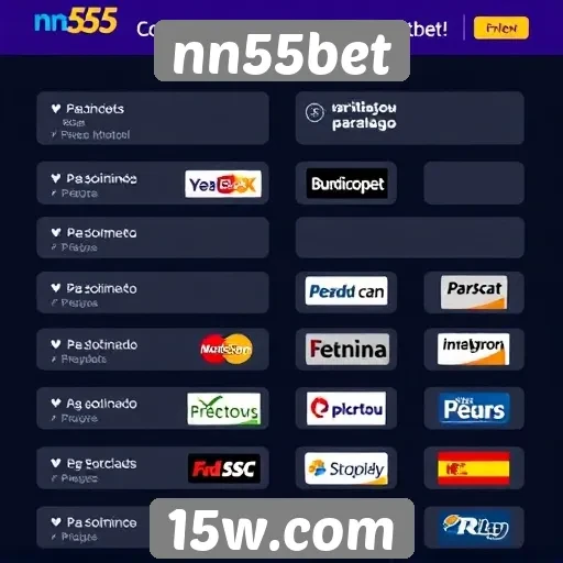 Métodos de pagamento disponíveis no nn55bet